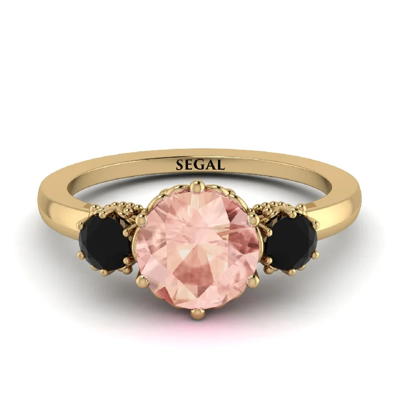 Classic 3 Stone Morganite Engagement Ring - Sofia No. 907