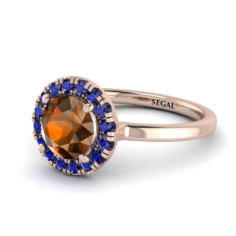 1ct Round Brown Diamond Engagement Ring - Natalia No. 1114