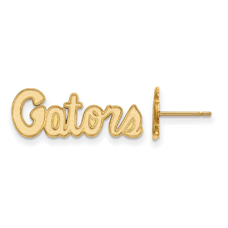 Colorful Hoop Earrings-14k Yellow Gold University of Florida XS (Tiny) 'Gators' Post Earrings