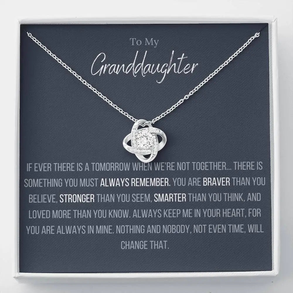 Silver Chain Necklace-The Infinity Love Knot Necklace™ To My Granddaughter