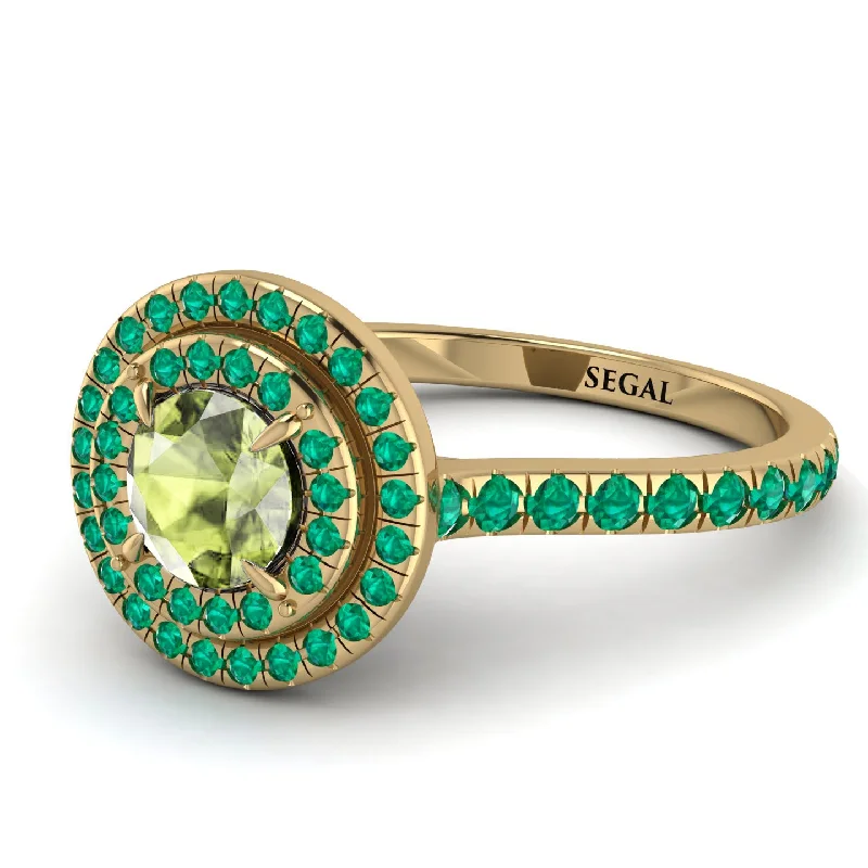 Double Halo Peridot Ring - Zoey No. 704