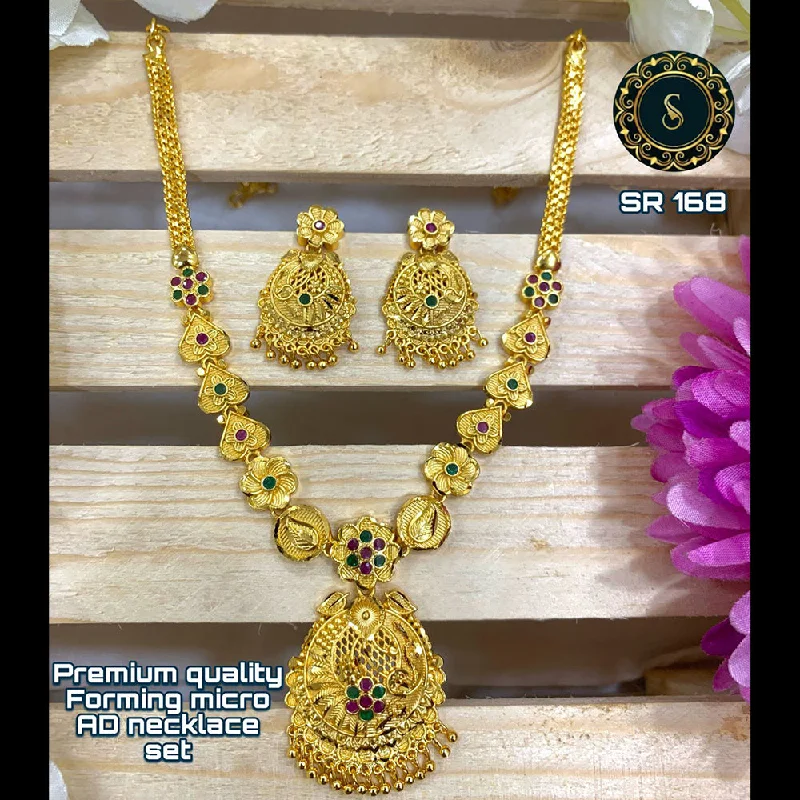 Boho Chic Necklace-Siara Collections Forming Gold Pota Stone Necklace Set