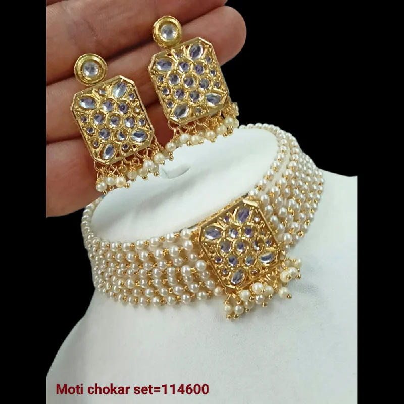 Art Deco Necklace-Padmawati Bangles Kundan Stone Choker Necklace Set