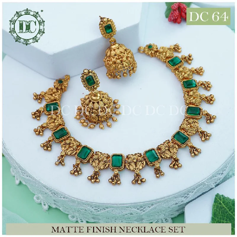 Beaded Charm Necklace-Diksha Collection Gold Plated Neckace Set