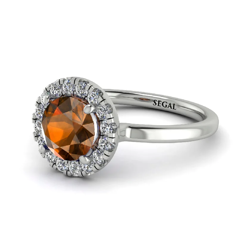 1ct Round Brown Diamond Engagement Ring - Natalia No. 1103