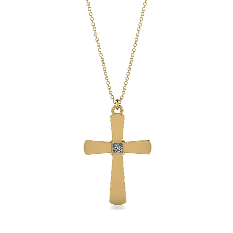 Cute Heart Pendant Necklace-Latin Diamond Cross Necklace - Tobias No. 1