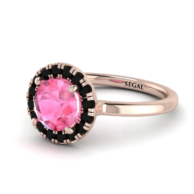 1ct Round Pink Moissanite Engagement Ring - Natalia No. 808