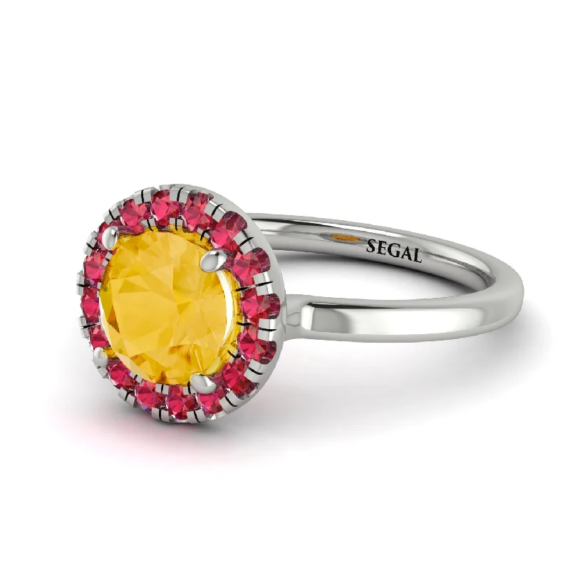 1ct Round Citrine Engagement Ring - Natalia No. 612