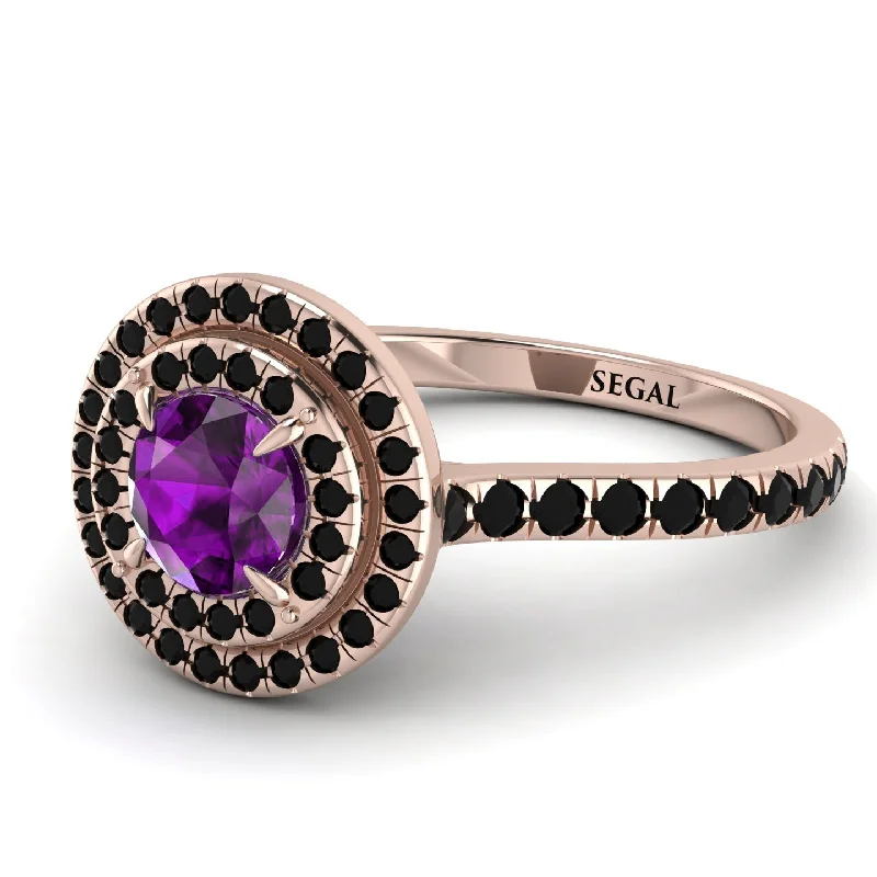 Double Halo Amethyst Ring - Zoey No. 308