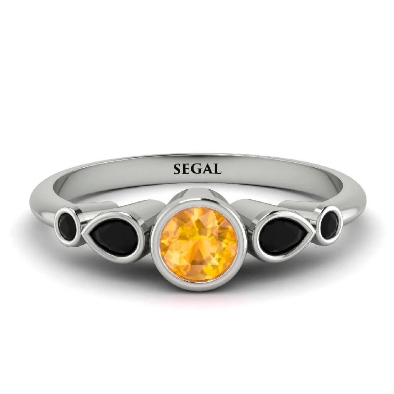 Bezel Symmetrical Yellow Diamond Ring - Ivy No. 1009