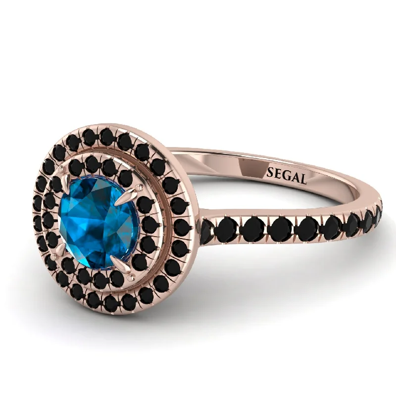 Double Halo Blue Topaz Ring - Zoey No. 508