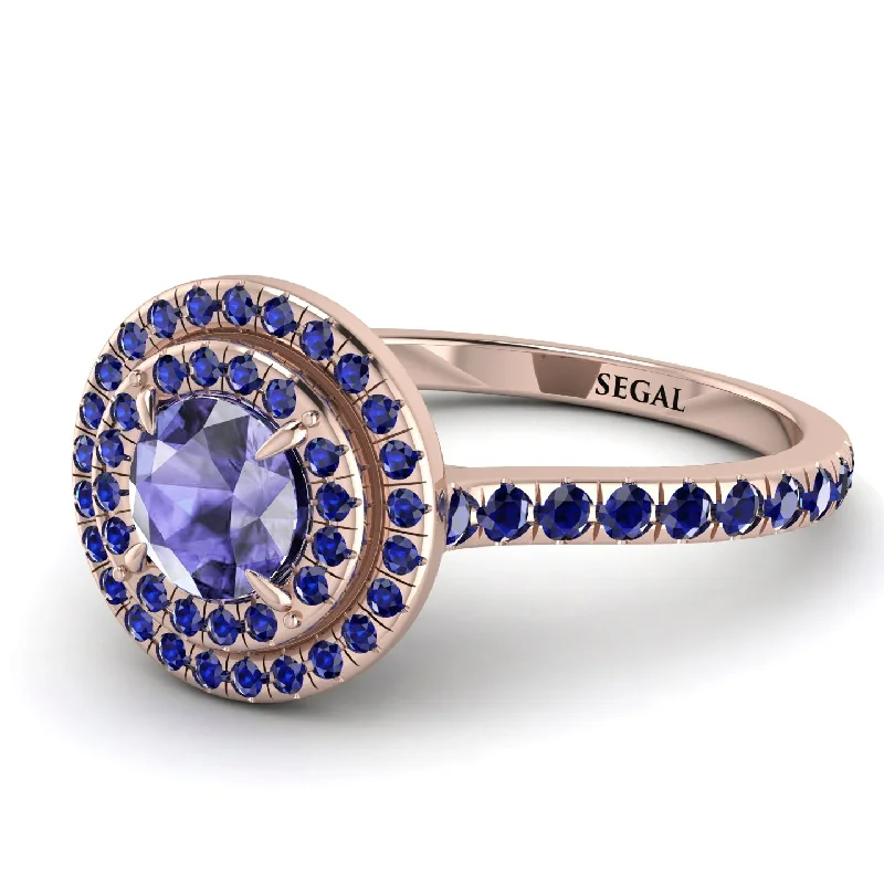 Double Halo Tanzanite Ring - Zoey No. 214