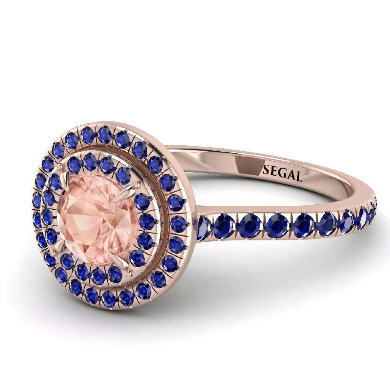 Double Halo Morganite Ring - Zoey No. 914