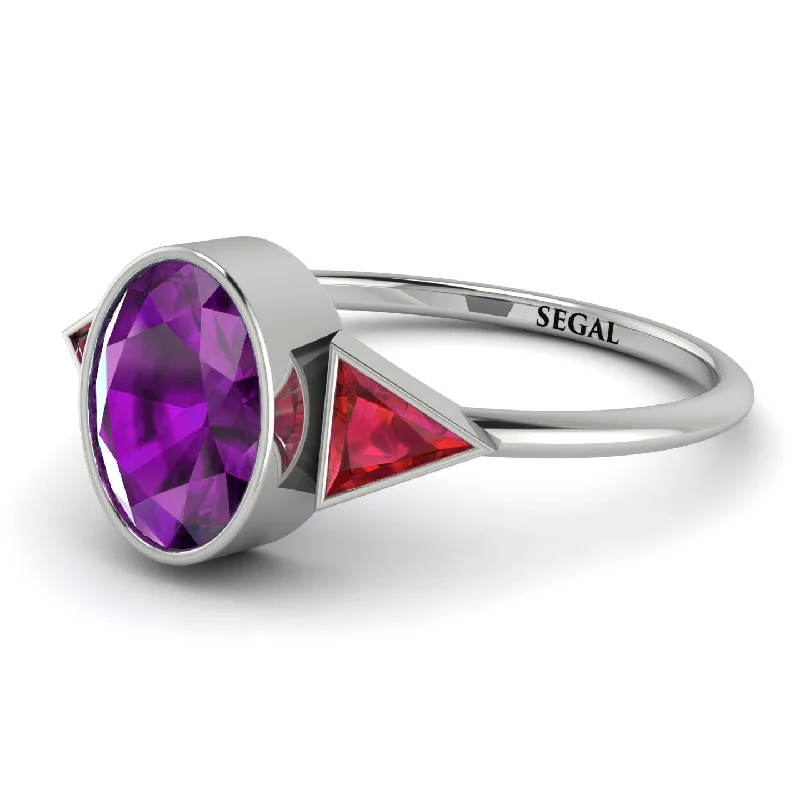 Geometrical Bezel Amethyst Ring - Trinity No. 312