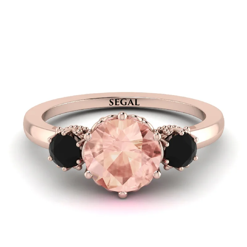 Classic 3 Stone Morganite Engagement Ring - Sofia No. 908