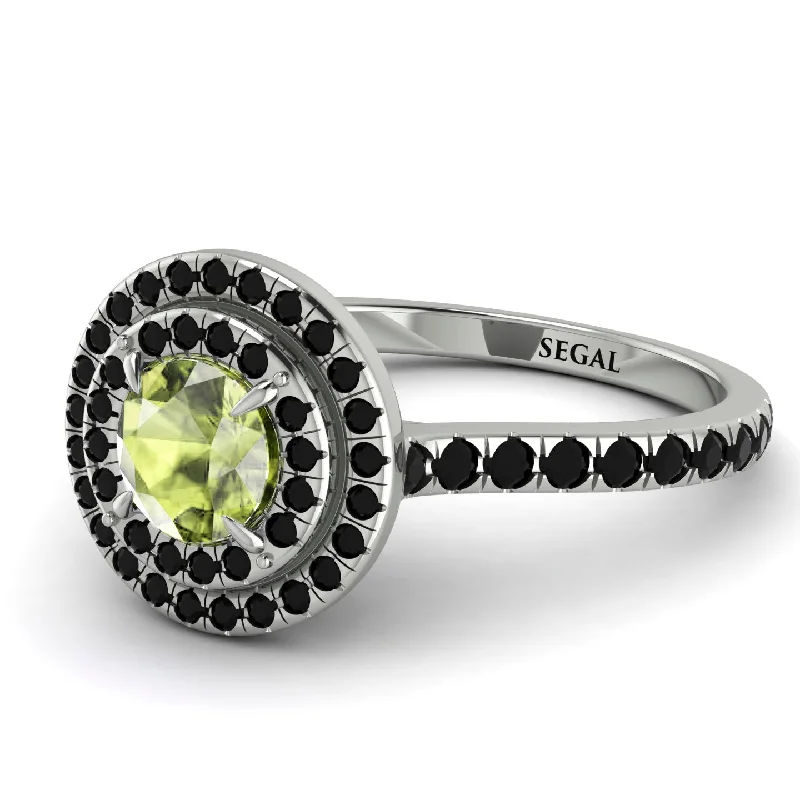 Double Halo Peridot Ring - Zoey No. 709