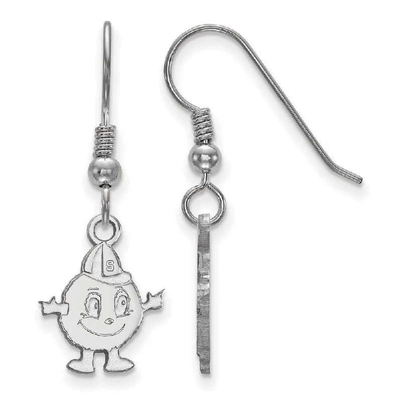 Opal Drop Earrings-Sterling Silver Syracuse University Small Mascot Dangle Earrings