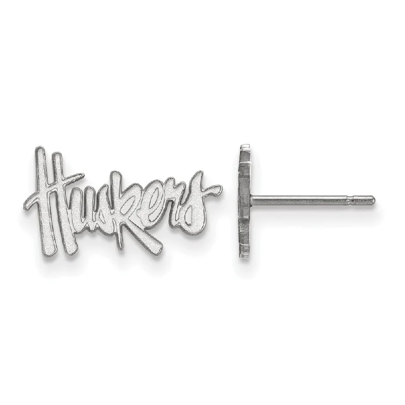 Modern Geometric Earrings-Sterling Silver University of Nebraska XS 'Huskers' Post Earrings