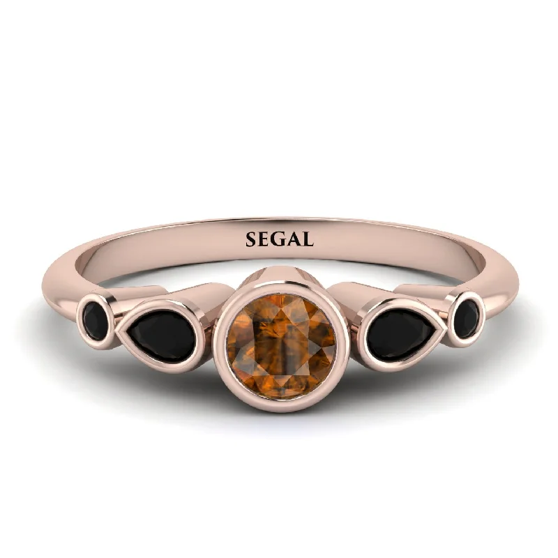 Bezel Symmetrical Brown Diamond Ring - Ivy No. 1108