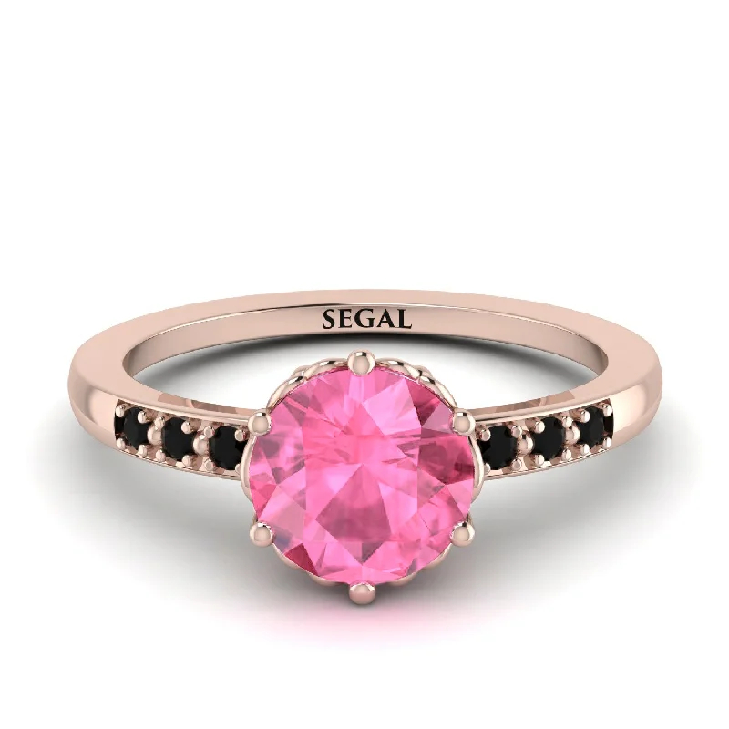 Classic Pink Moissanite Vintage Ring - Olivia No. 805